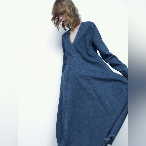 NWT Zara Long Denim Dress - 5216/052 - Picture 5 of 16